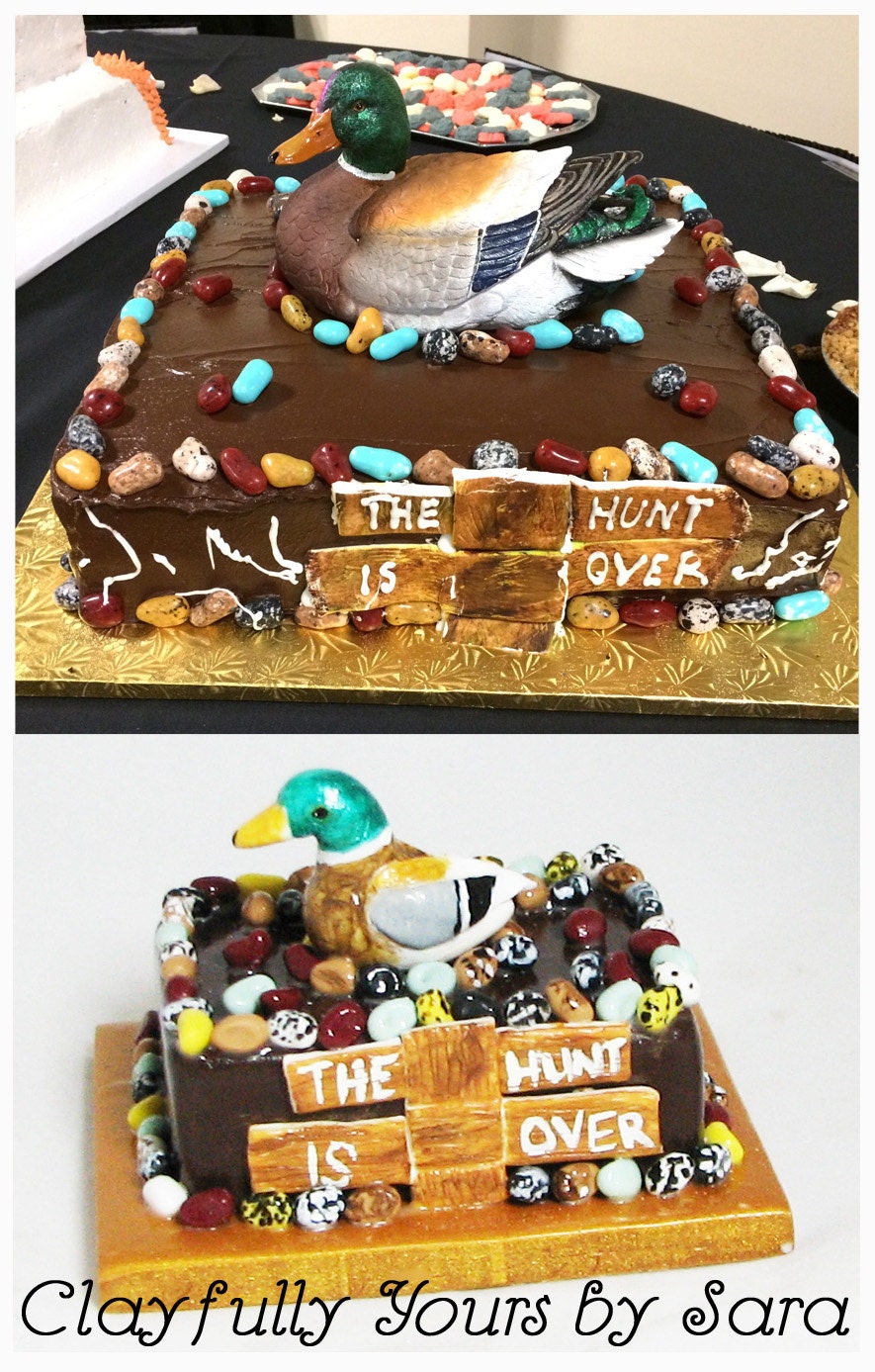 Groom's Cake Mini Replica Custom Ornament - Replica Cake - Wedding Gift - First Anniversary - Newlyweds Gift - Clay Ornament Shop - Thumbnail 2