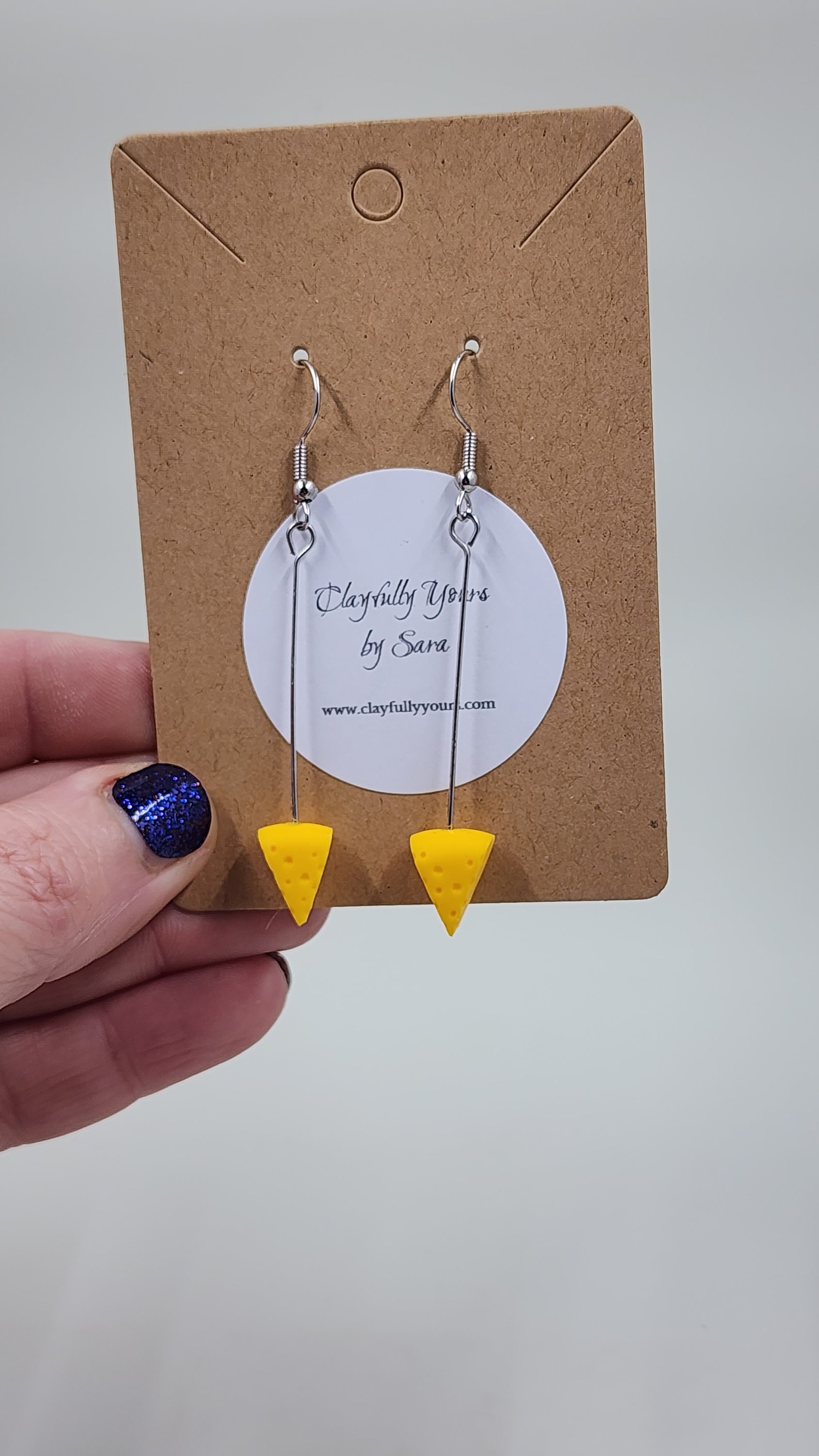 Cheese Wedge Earrings - Cheesehead Jewelry - Green Bay - Fake Food Earrings- Handmade - Wisconsin