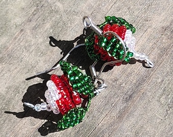 Luna Red Radish Bead Earrings / Dirigible Plum Earrings  - magic wizards beaded garden vegetable cosplay costume