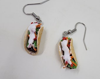 Taco Earrings l Fake Food Jewelry l Mexican Food l Cinco De Mayo l Mini Food Jewelry l  Realistic