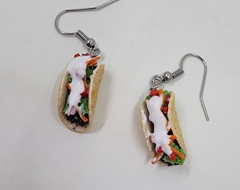 Aretes de taco l Joyas de comida falsa l Comida mexicana l Cinco de Mayo l Mini joyas de comida l Realistas