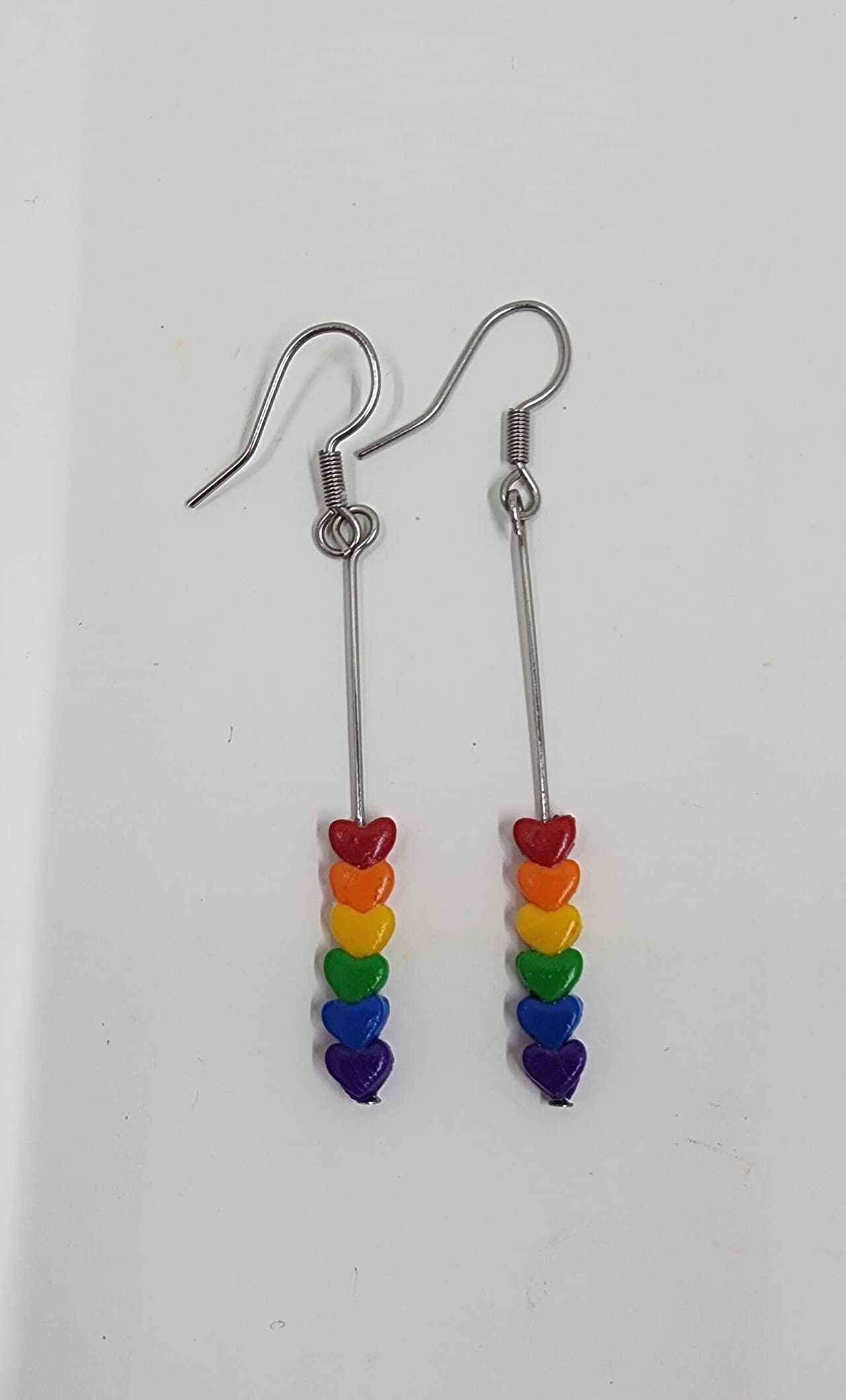 Rainbow Heart Earrings | Festival jewelry | Summer earrings | Pride accessory LGBTQ + Earrings | Rainbow Statement Earrings
