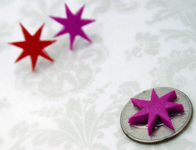 Jem and the Holograms Star STUD Earrings - Cosplay Prop - 80's earrings - Costume - The Misfits - Jem Star Earrings - Jewelry - Thumbnail 3