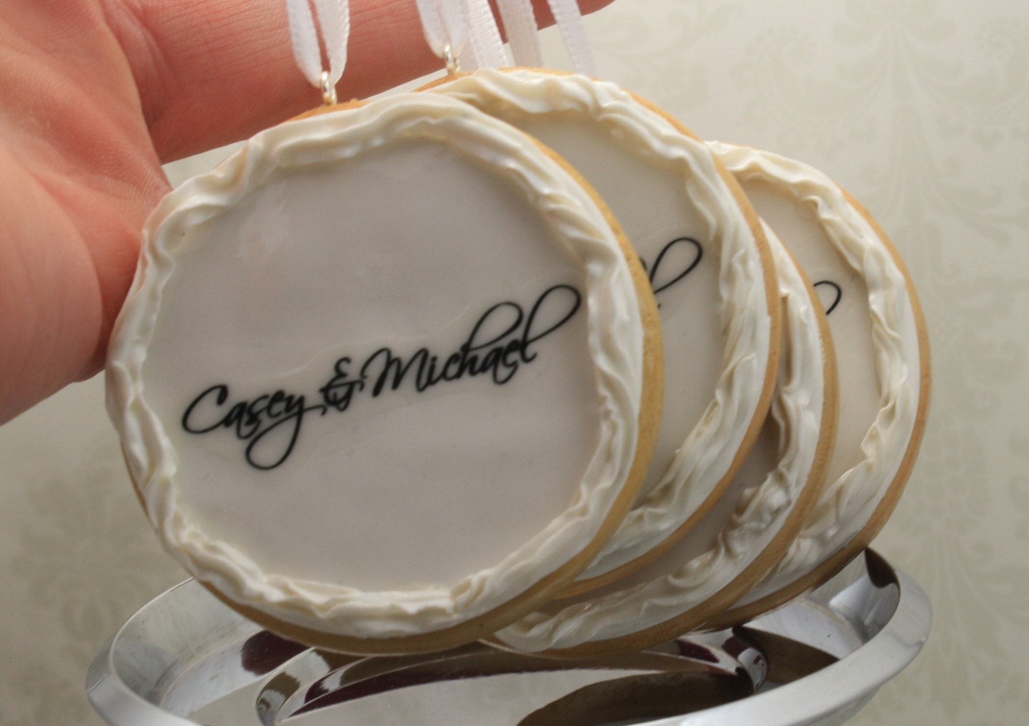 Cookie Ornament - Replica - Wedding Gift - First Anniversary - Newlyweds Gift - Birthday - Baby Shower - Retirement - Custom - Thumbnail 5
