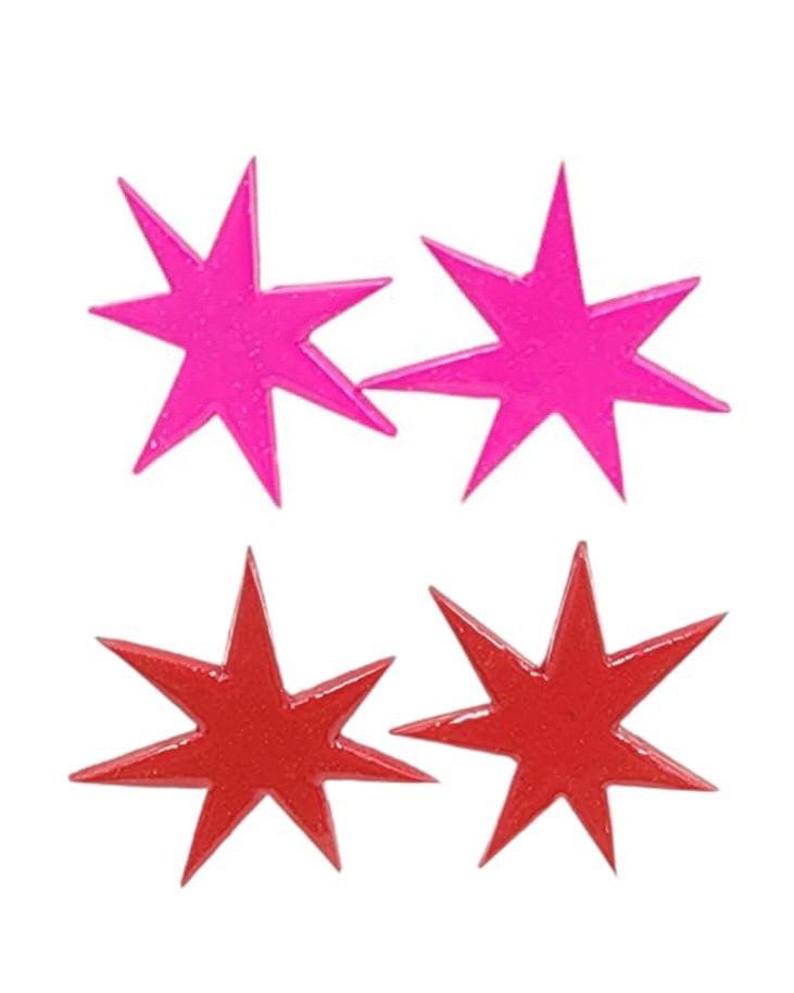 Jem and the Holograms Jem Star Earrings (Pink or Red) - Jewelry - The Misfits - Costumes - Cosplay Prop - 80's - Jemstar Earrings - Jewelry