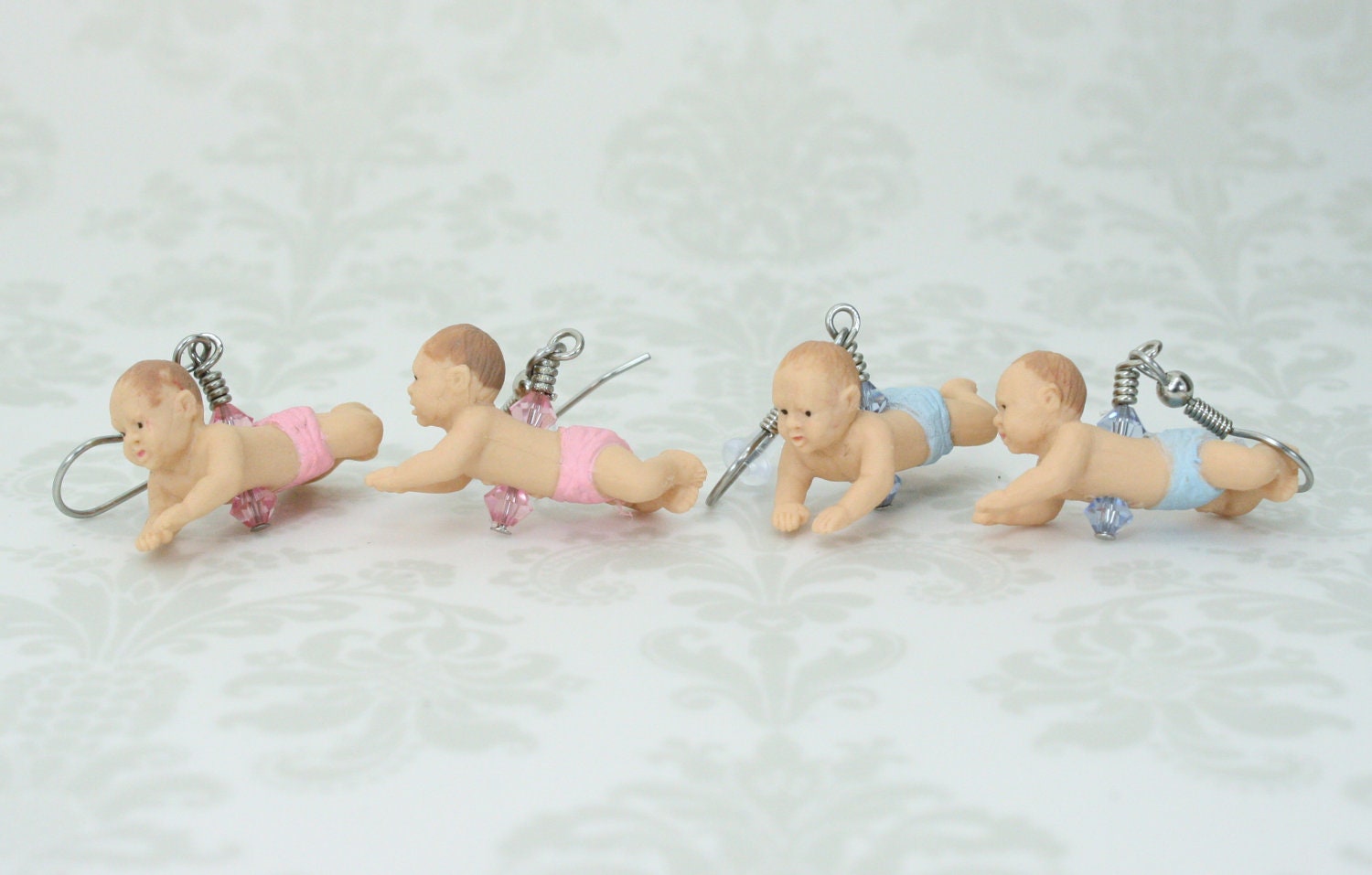 Newborn Baby Boy / Girl Earrings - baby shower - jewelry - twins - new baby - mom to be - pregnant - announcement -  expecting - new parents