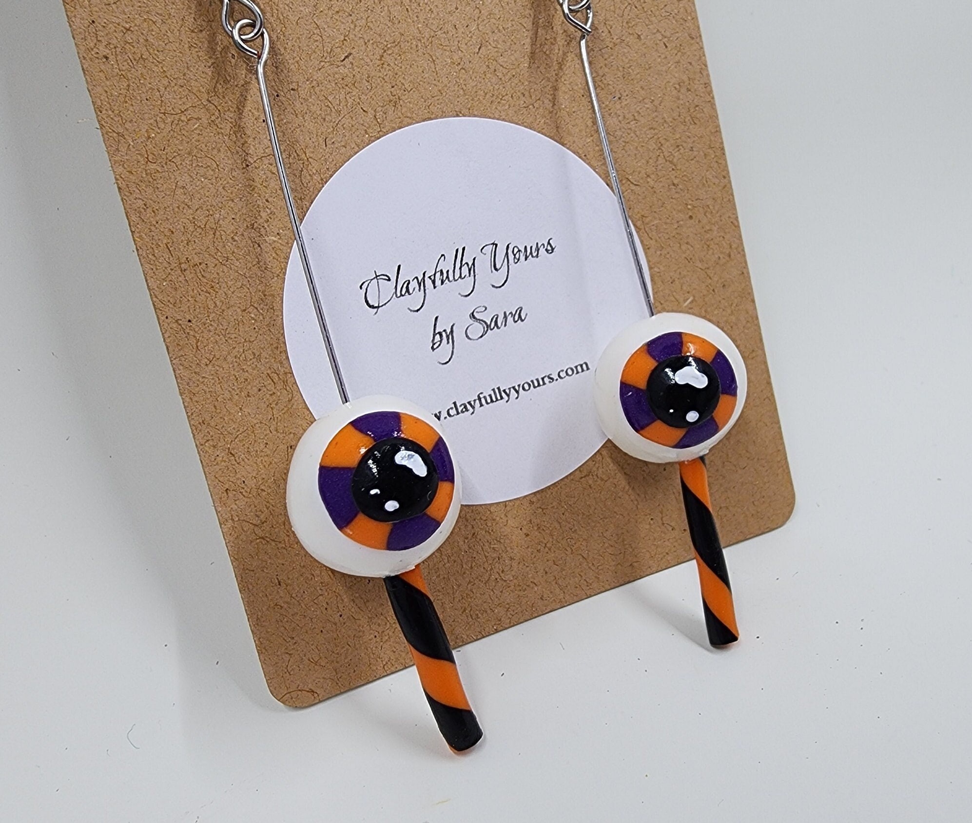 Eye Candy Earrings - Funny Earrings - Puns - Miniatures - Clay Earrings - Humor Earrings - Halloween - Eye Ball - Thumbnail 7