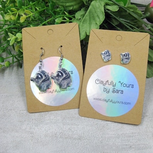 Jimothy Raccoon Dangle Earrings - Studs - Trash Panda Dangles - Quirky Animal Jewelry - Wildlife - Seattle Meme