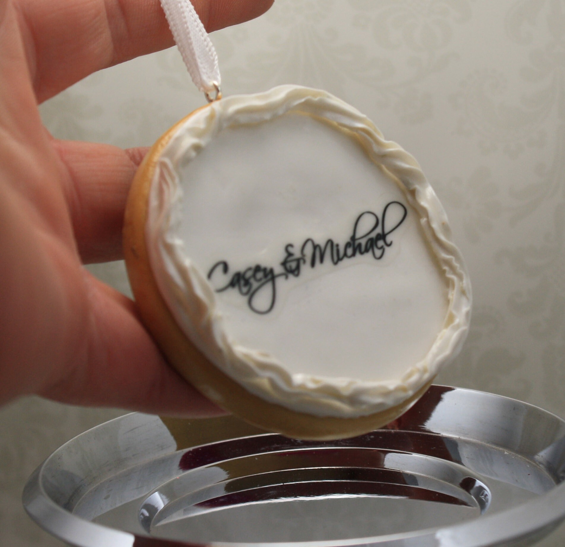 Cookie Ornament - Replica - Wedding Gift - First Anniversary - Newlyweds Gift - Birthday - Baby Shower - Retirement - Custom - Thumbnail 4
