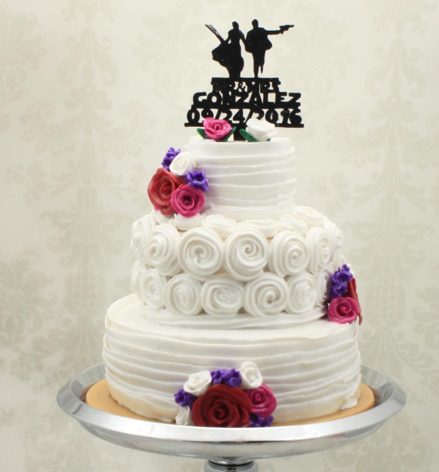 Wedding Cake Mini Replica Ornament - Replica Cake - Wedding Gift - First Anniversary - Newlywed - Haunted House - Skull - Baroque - Thumbnail 7