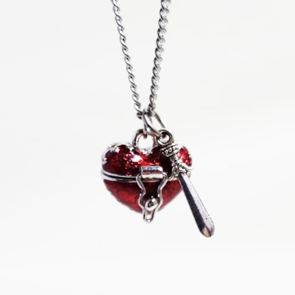 Evil Queen Heart "Prayer Box" Necklace - OUAT - Fairy Tales - Polymer Clay - Womens Jewelry - Valentines Day