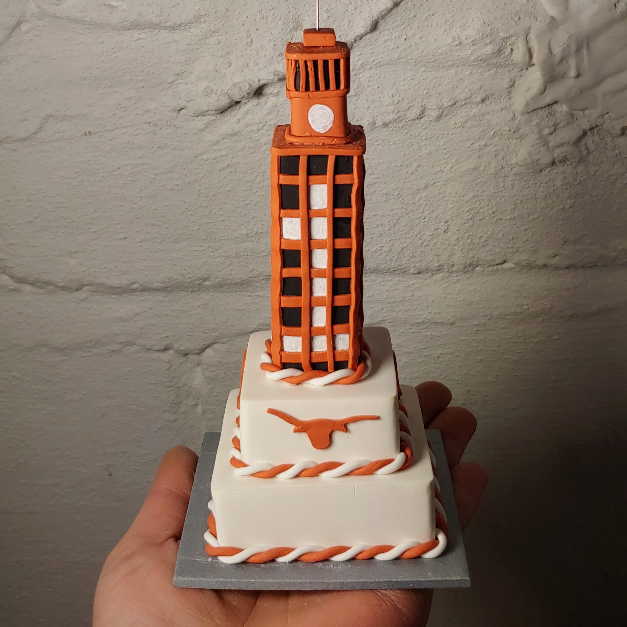 Groom's Cake Mini Replica Custom Ornament - Replica Cake - Wedding Gift - First Anniversary - Newlyweds Gift - Clay Ornament Shop