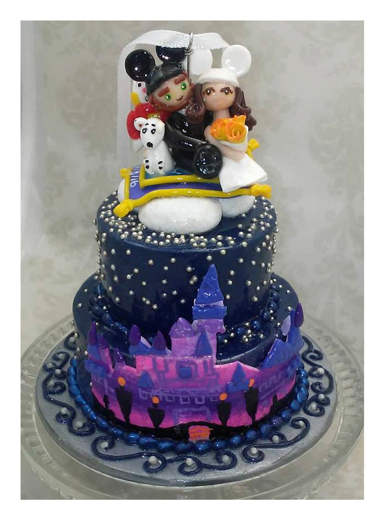 Alice In Wonderland - Wedding Cake Mini Replica Custom Ornament - Replica Cake - Wedding Gift - First Anniversary - Newlyweds Gift - Thumbnail 5