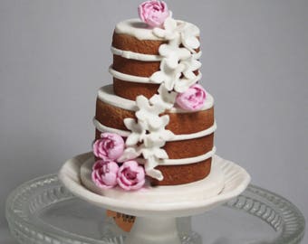 Wedding Cake Mini Replica Custom Ornament - Replica Cake - Wedding Gift - First Anniversary - Newlyweds Gift - Clay Ornament Shop (NP)