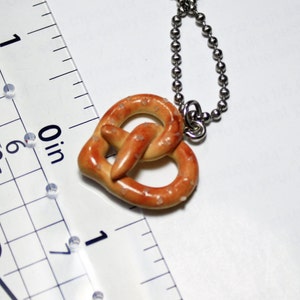 Heart Pretzel Necklace Fake Food Jewelry Salted Polymer Clay Miniature Food image 3