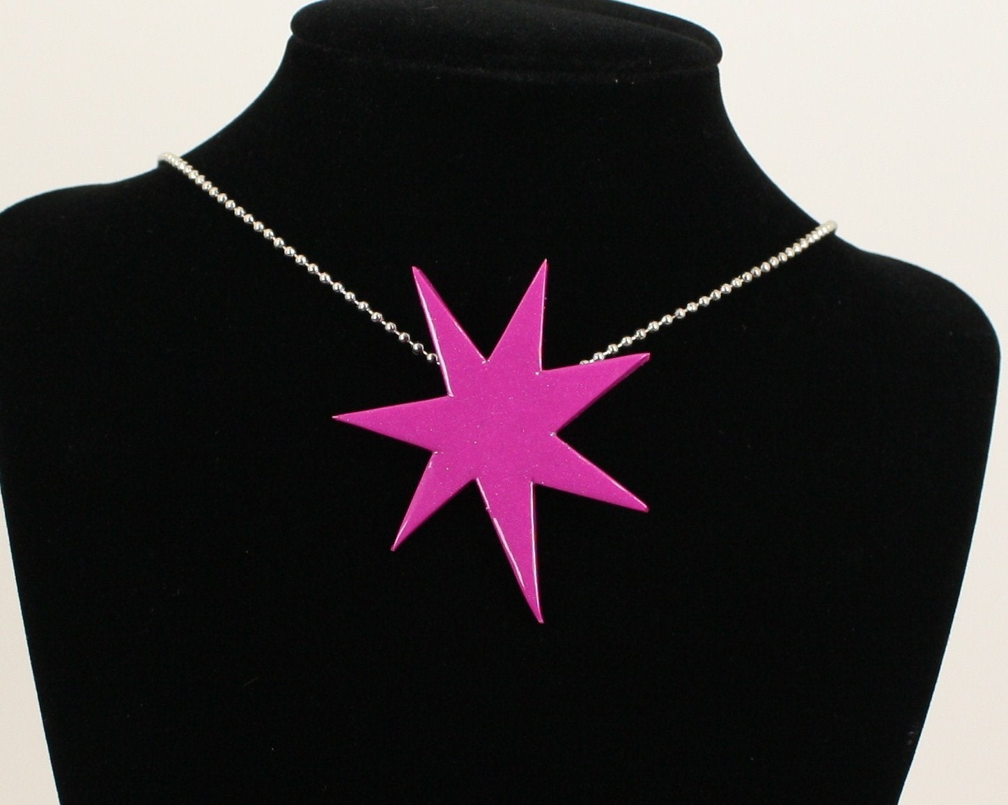 Jem and the Holograms Jem Star 2" Necklace - Cosplay Prop - 80's Necklace - Costume - The Misfits - Jem Star Necklace - Jewelry - Cartoon - Thumbnail 2