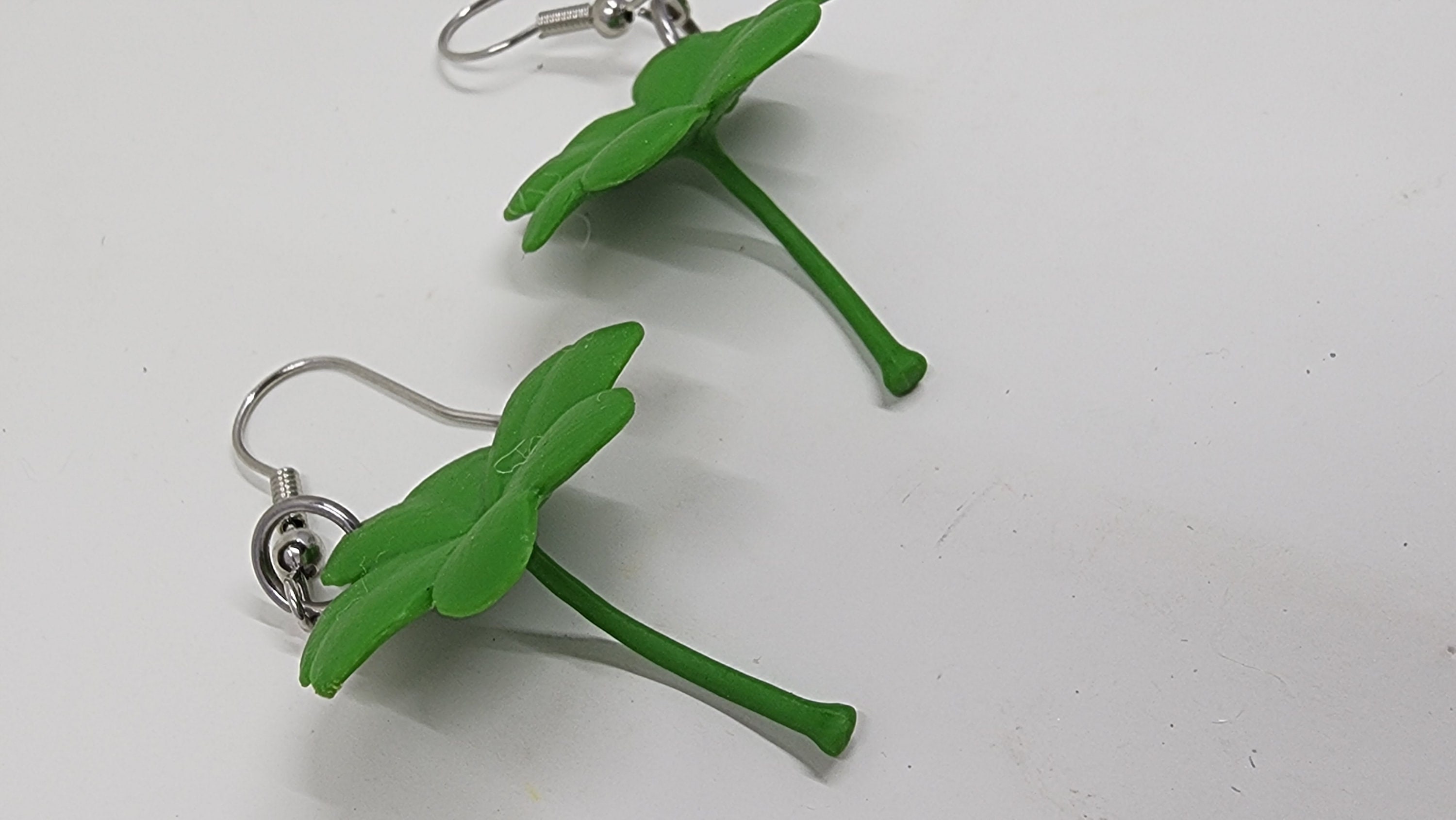 Shamrock Clover Earrings - 4 Leaf Clover - St Patricks Day - Irish - Lucky Charm - Thumbnail 6