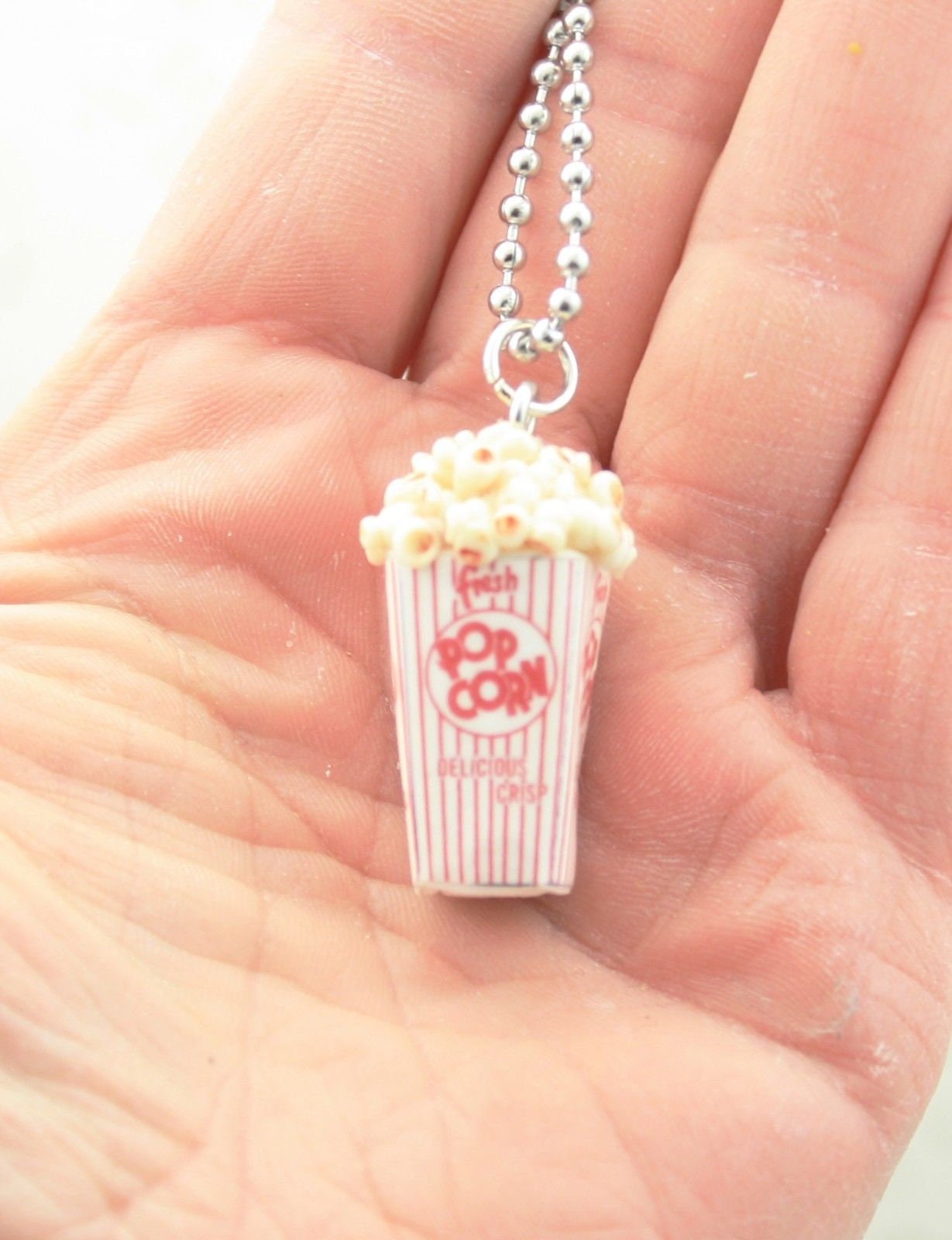 Movie Theater Popcorn Necklace - Rainbow or Buttered - Award Shows - Thumbnail 7