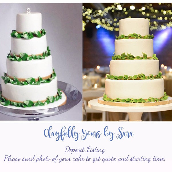 Wedding Cake Replica Ornament - Replica Cake - Wedding Gift - First Anniversary - Newlyweds Gift - Clay Ornament Shop - Custom