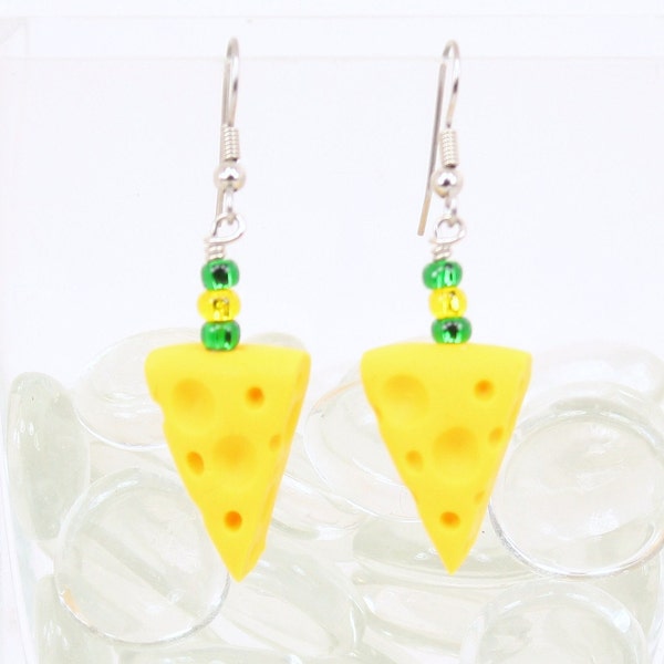 Green Bay Packers Cheese Wedge Earrings - Cheesehead Jewelry - Wisconsin - Polymer Clay - WI Earrings - Statement Earrings
