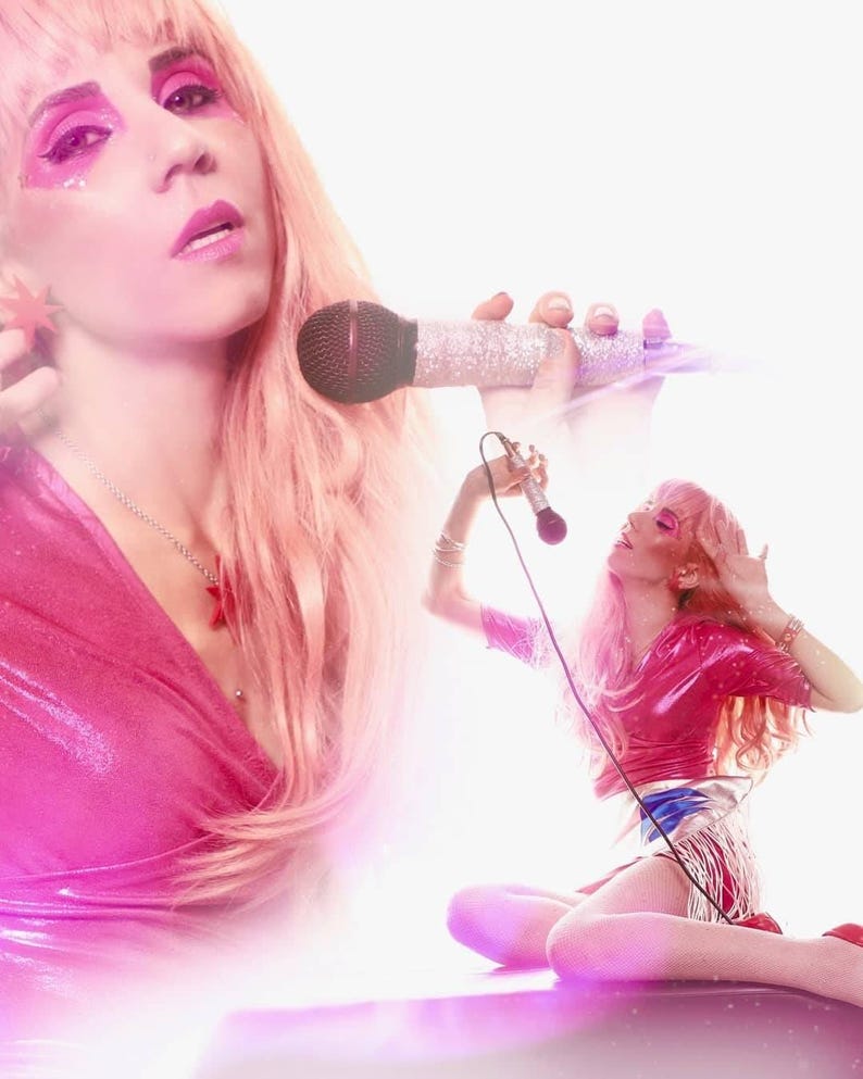 Jem and the Holograms Jem Star 2" Necklace - Cosplay Prop - 80's Necklace - Costume - The Misfits - Jem Star Necklace - Jewelry - Cartoon image 7