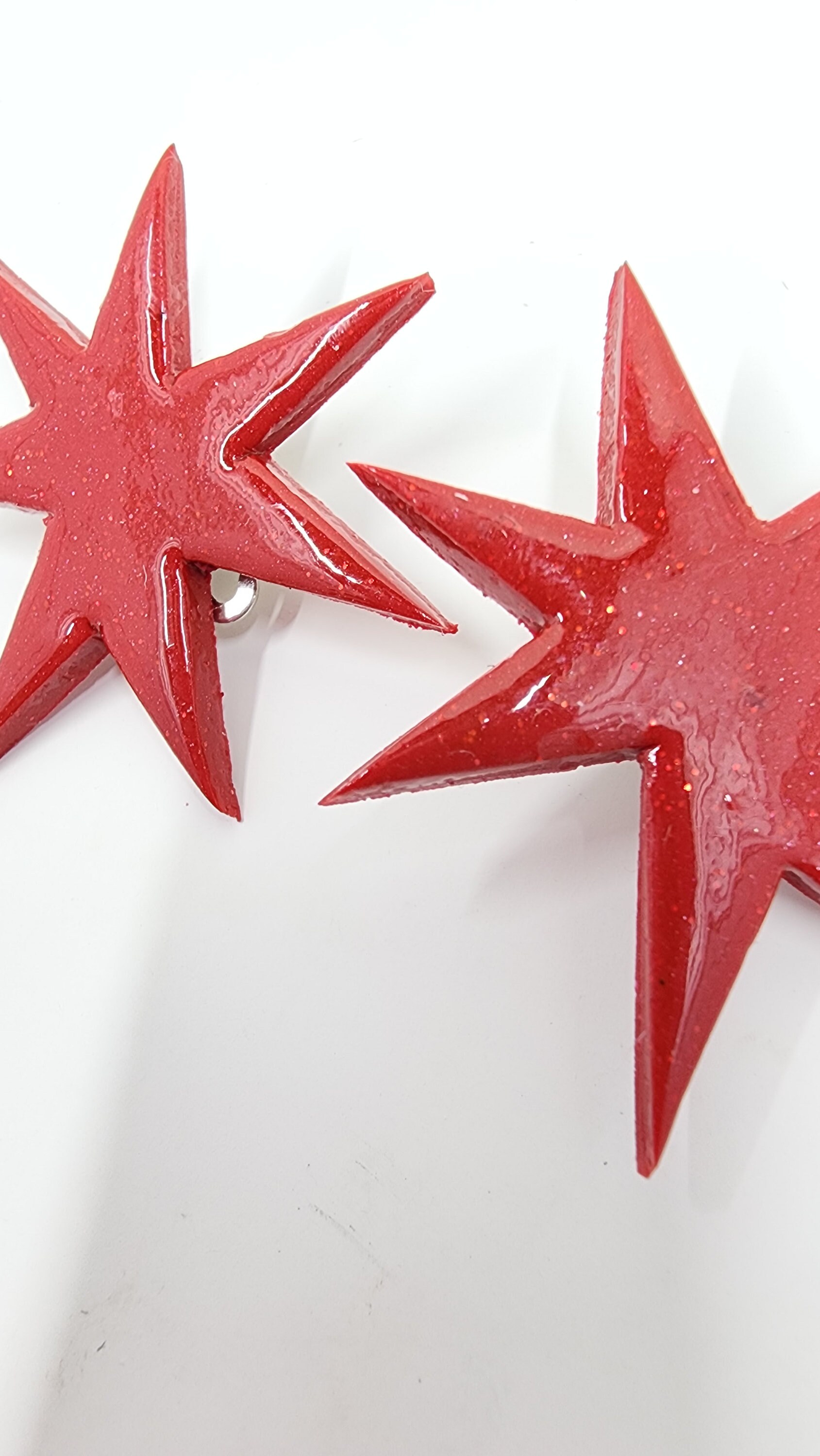 Jem and the Holograms Jem Star Earrings (Pink or Red) - Jewelry - The Misfits - Costumes - Cosplay Prop - 80's - Jemstar Earrings - Jewelry - Thumbnail 4