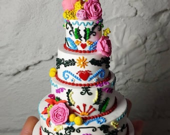 Wedding Cake Mini Replica Custom Ornament - Replica Cake - Wedding Gift - First Anniversary - Newlyweds Gift - Clay Ornament Shop