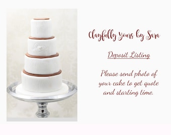 Wedding Cake Mini Replica Custom Ornament - Replica Cake - Wedding Gift - First Anniversary - Newlyweds Gift - Clay Ornament