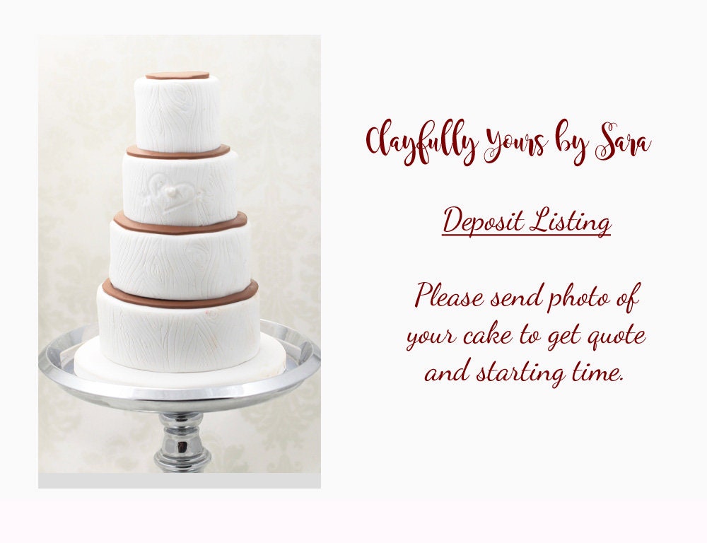 Wedding Cake Mini Replica Custom Ornament - Replica Cake - Wedding Gift - First Anniversary - Newlyweds Gift - Clay Ornament - Thumbnail 2