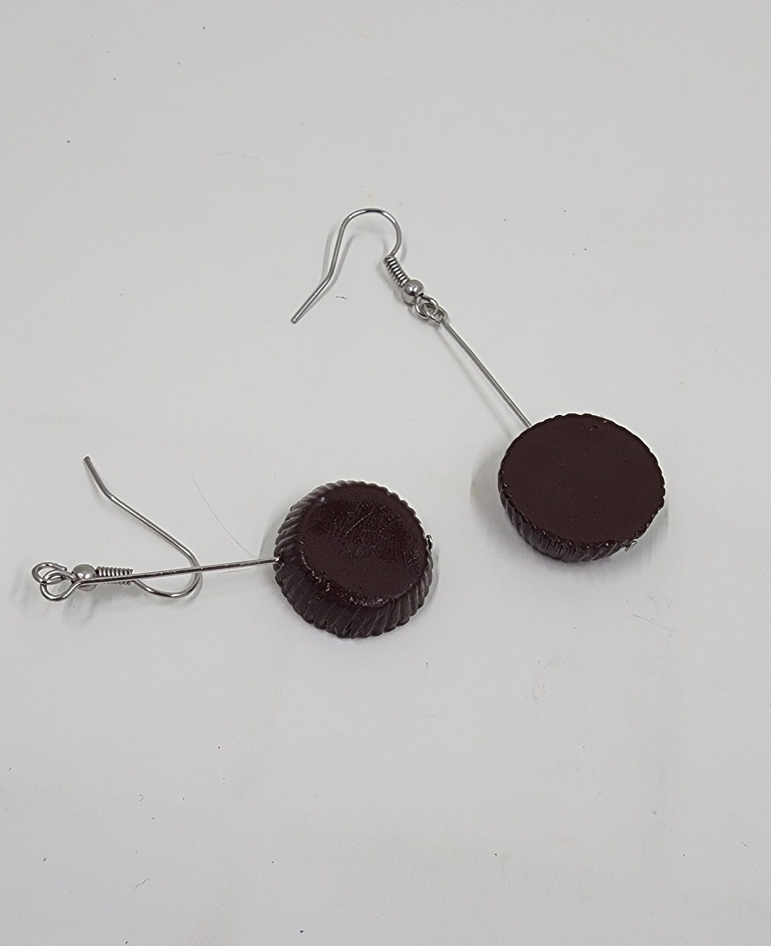Peanut Butter Cup Earring | Dessert Earrings | Miniature Food | Peanut Butter Cup Jewelry l Mini Food Jewelry l  Realistic - Thumbnail 3