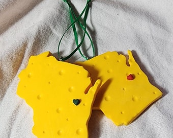 Wisconsin Cheese State Love Ornament - Mark Your Favorite City