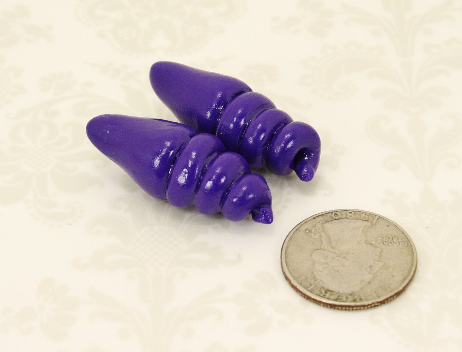 Ursula Sea Witch Purple Shell Earrings - Replica  - Cosplay Costume - The Little Mermaid - Cosplay Costume - Halloween - Thumbnail 3