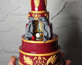 Wedding Cake Mini Replica Ornament - Replica Cake - Wedding Gift - First Anniversary - Newlywed - Haunted House - Skull - Baroque