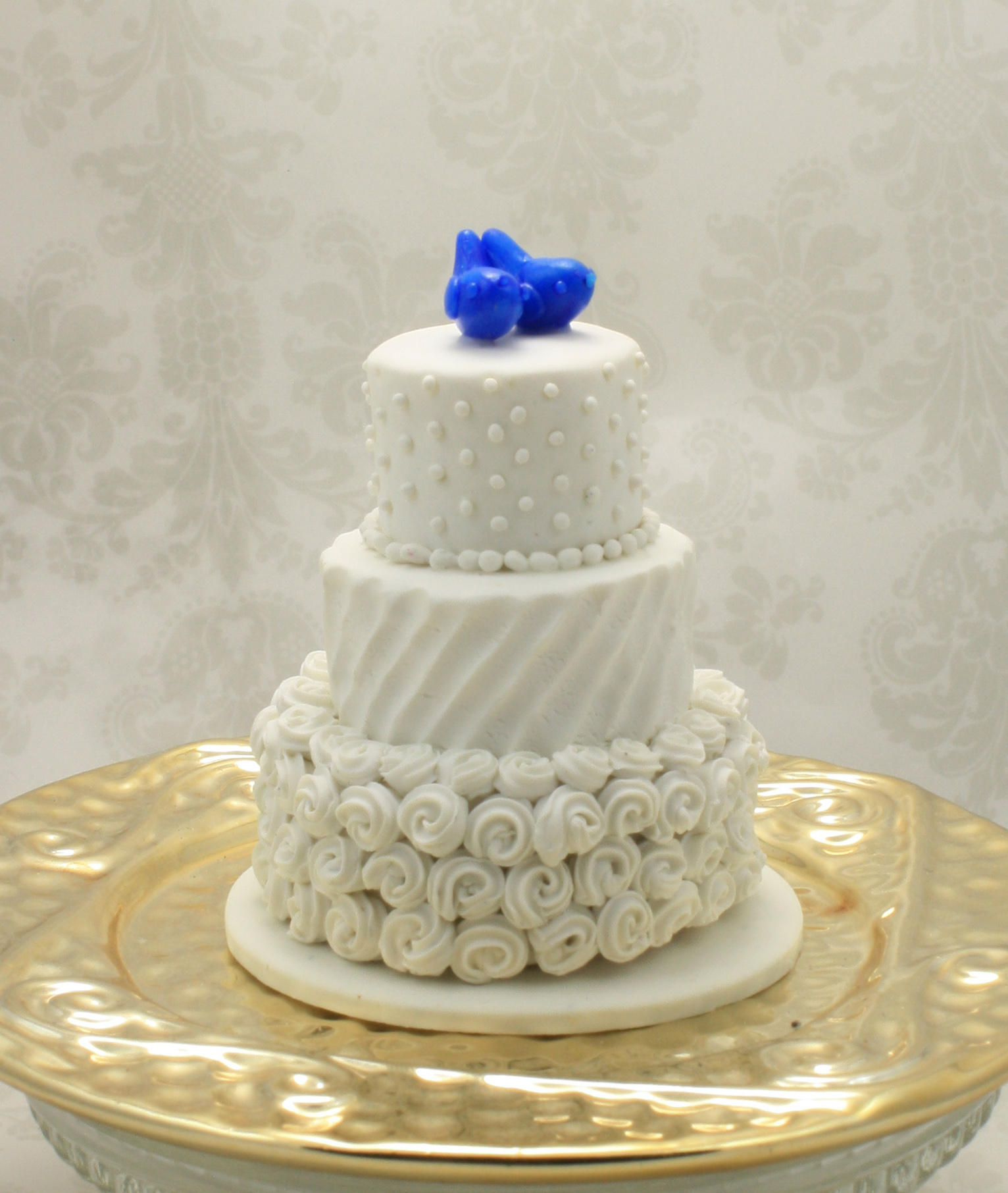 Wedding Cake Mini Replica Ornament - Replica Cake - Wedding Gift - First Anniversary - Newlywed - Haunted House - Skull - Baroque - Thumbnail 5