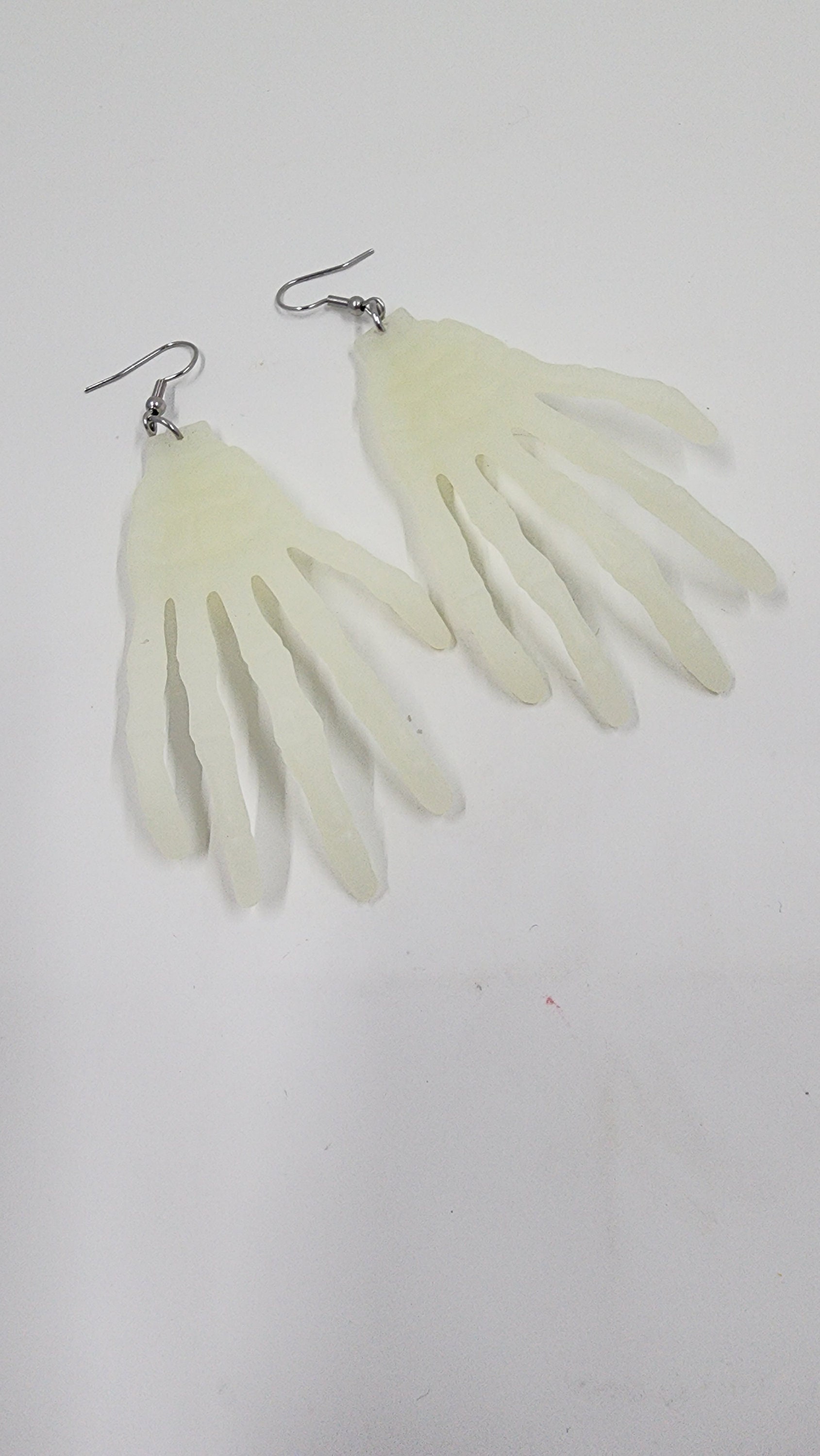 Skeleton Hand Earrings - Creepy Hand - Halloween - Glow in the dark - Skellie - - Thumbnail 7