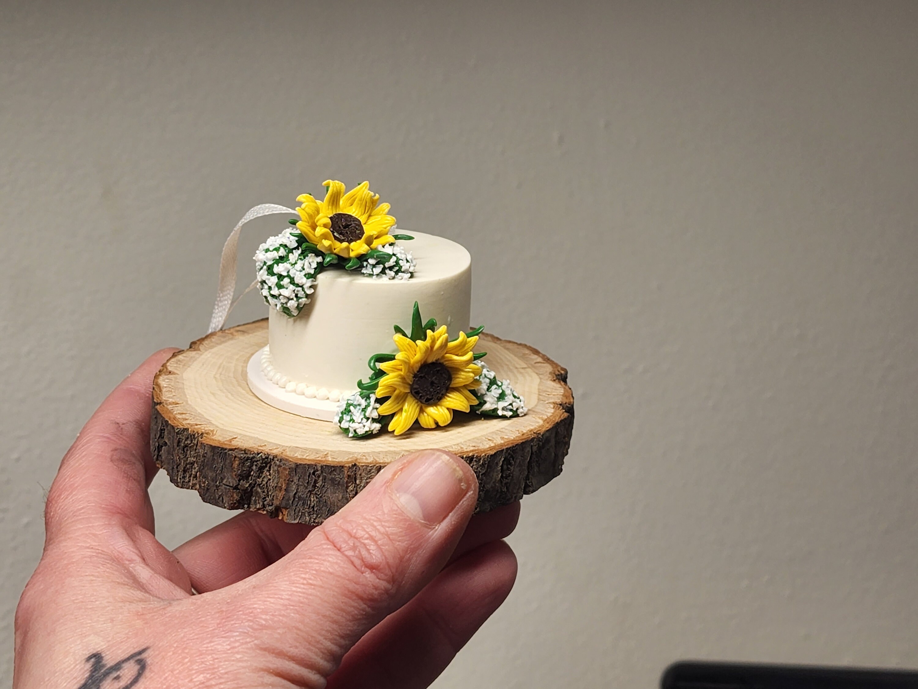 Wedding Cake Mini Replica Custom Ornament - Replica Cake - Wedding Gift - First Anniversary - Newlyweds - Clay Ornament Shop 2 - Thumbnail 2