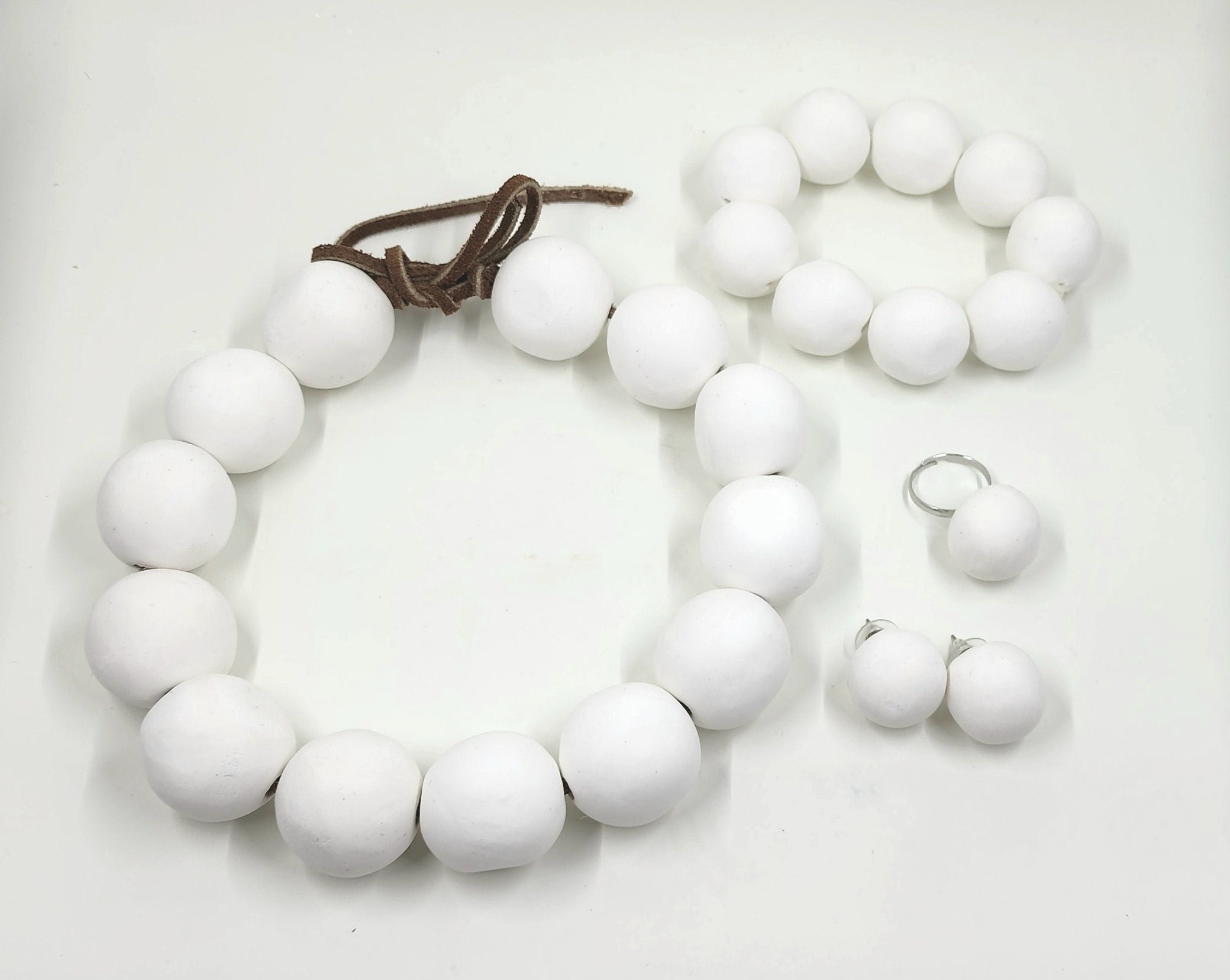 Wilma Necklace, Earrings, Ring, Bracelet Jewelry Set - Halloween Costume Cosplay - Stone Rock