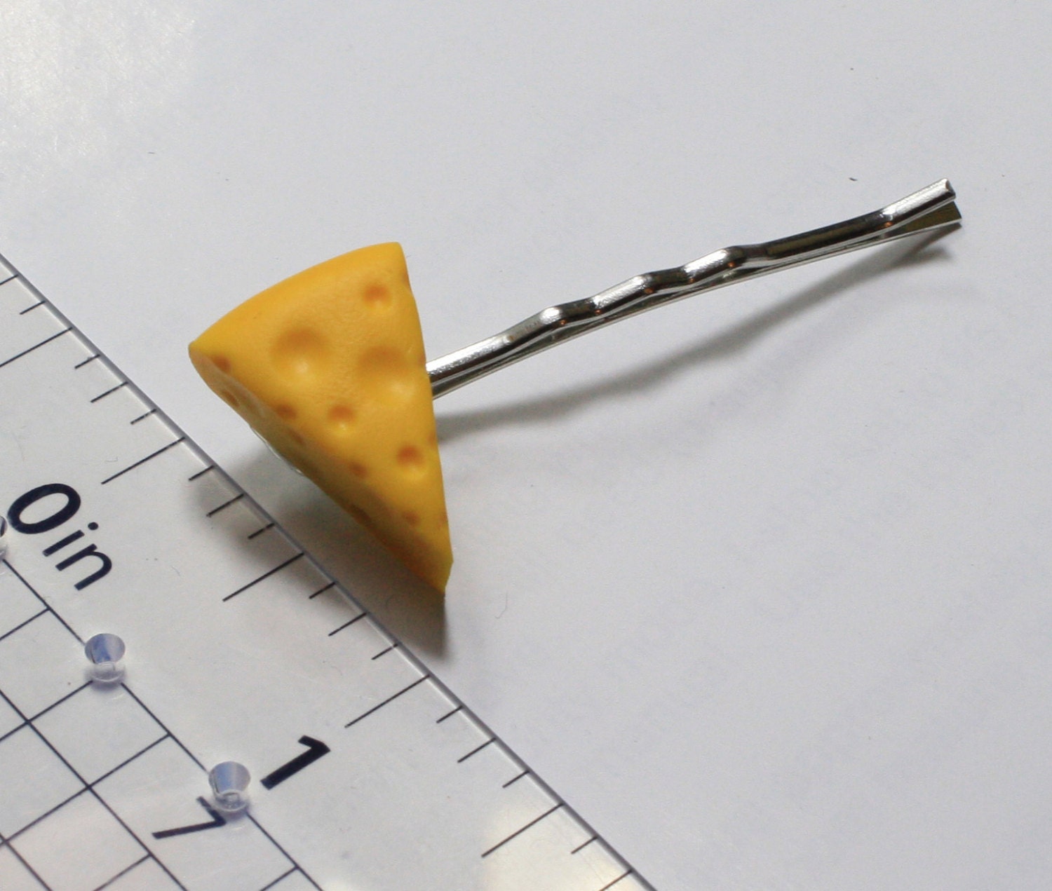 Cheese Wedge Bobby Pin / Barette - Cheesehead - Gifts Under 10 - Wisconsin Handmade - Gag Gift - Football - Thumbnail 5