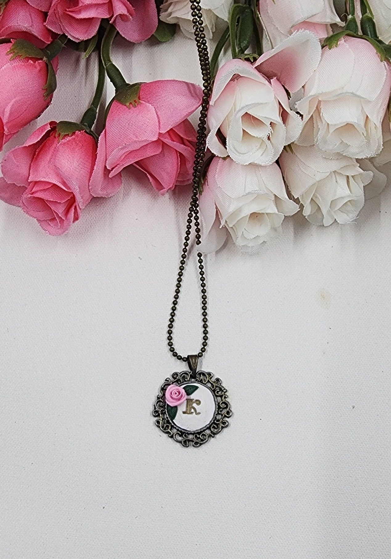 Flower Necklace Repica - Replica - Wedding Gift - First Anniversary - Newlyweds Gift - Clay Shop - Custom - Thumbnail 2