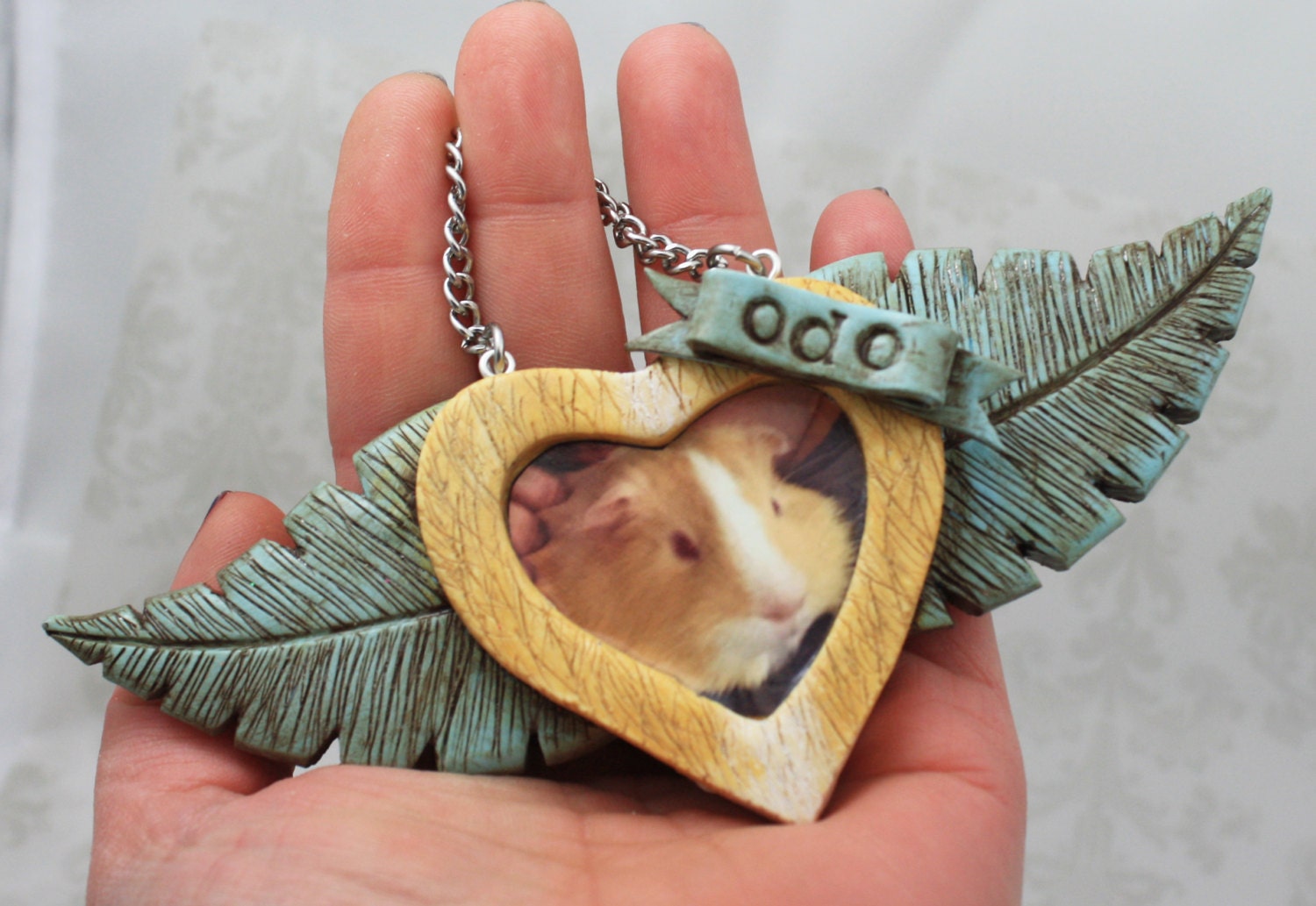 Pet Memorial Custom Ornament - Rainbow Bridge - Christmas - Personalized - Picture Frame Ornament - Dog - Cat - Your Pet Photo Ornament MTO - Thumbnail 2