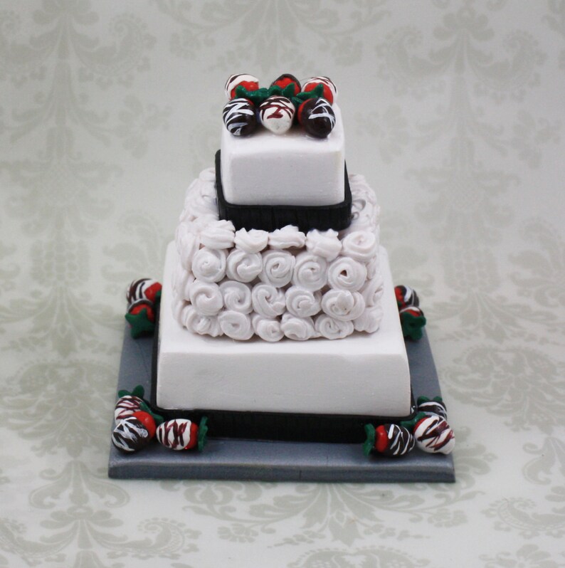 Wedding Cake Mini Replica Custom Ornament Replica Cake Wedding Gift First Anniversary Newlyweds Gift Clay Ornament Shop image 6