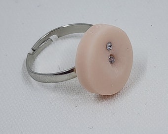 Belly Ring for Finger with Rhinestones - Gag Gift - Pun - Prank - White Elephant - Teenager Gift - Faux - Non Piercing April Fools