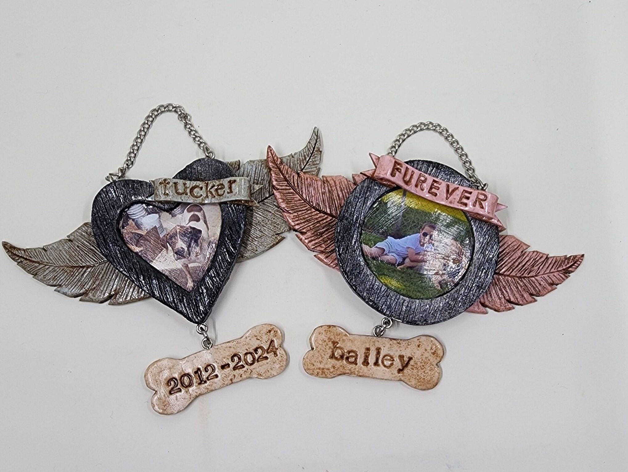 Pet Memorial Custom Ornament - Rainbow Bridge - Christmas - Personalized - Picture Frame Ornament - Dog - Cat - Your Pet Photo Ornament MTO - Thumbnail 7