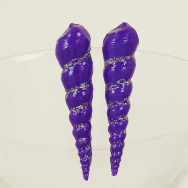 Ursula Turritella Purple Shell Earrings V2 Replica - Poor Unfortunate Soul - Cosplay Costume - Sea Witch