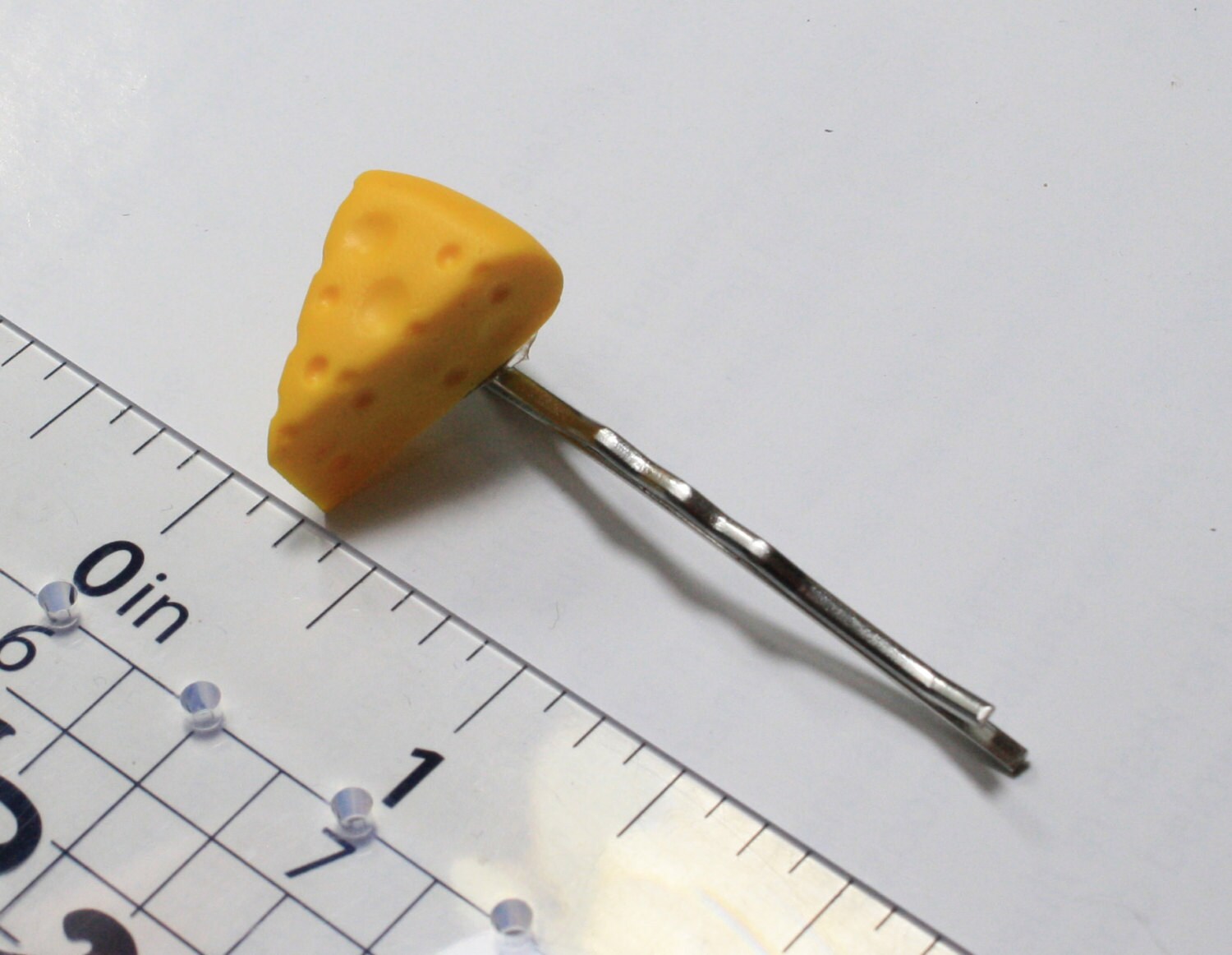 Cheese Wedge Bobby Pin / Barette - Cheesehead - Gifts Under 10 - Wisconsin Handmade - Gag Gift - Football - Thumbnail 4