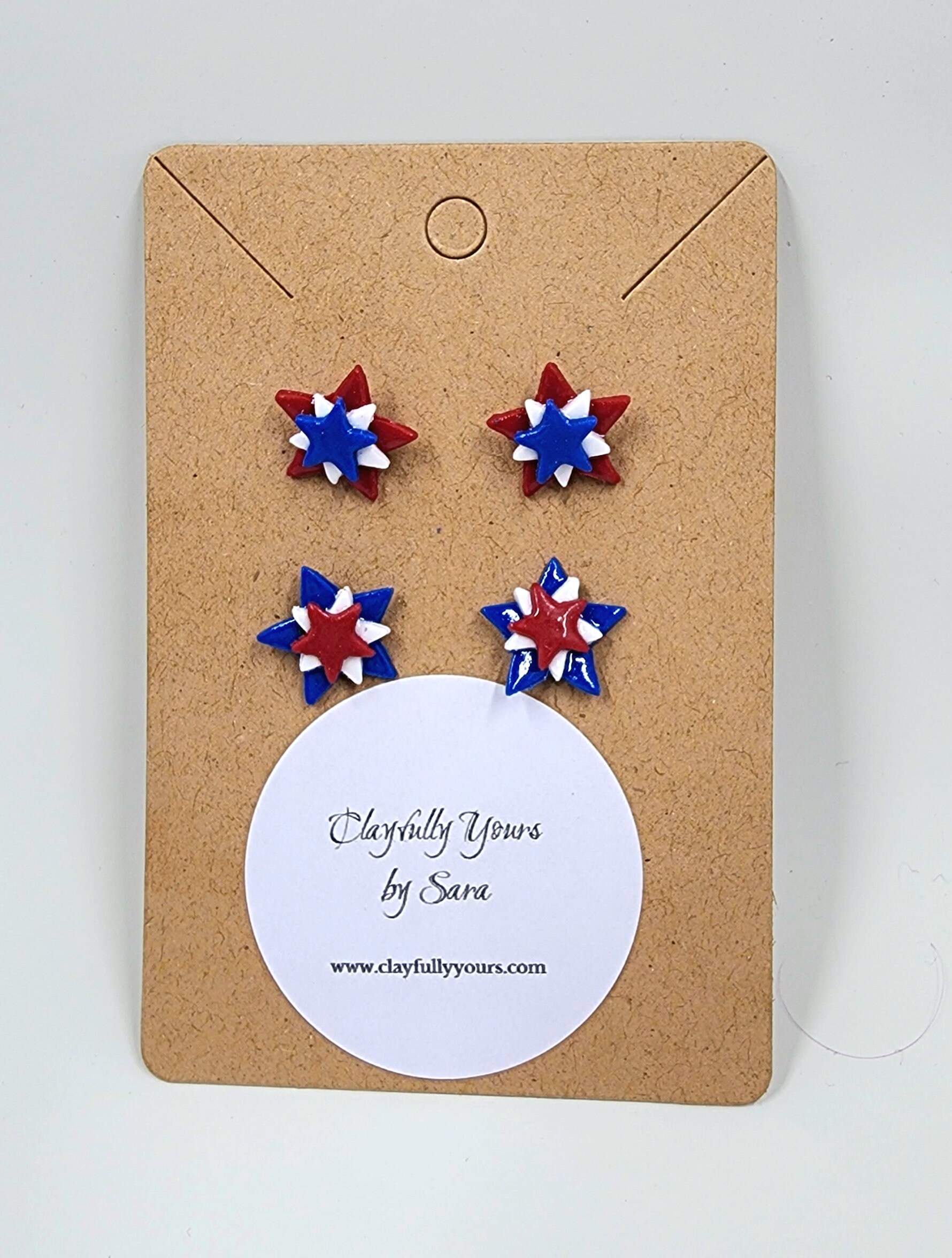 4th of July Star Firework Stud Earrings | Red White Blue | Patriotic | Memorial Day | Veteran's  Day | Parade
