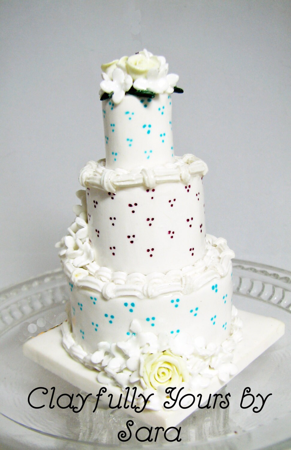 Wedding Cake Mini Replica Custom Ornament - Replica Cake - Wedding Gift - First Anniversary - Newlyweds  FIXGift - Clay Ornament Shop - Thumbnail 5