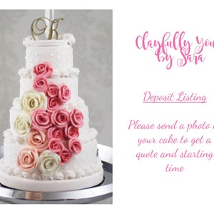 Wedding Cake Mini Replica Ornament - Replica Cake - Wedding Gift - First Anniversary - Newlywed Gift - Clay Ornament