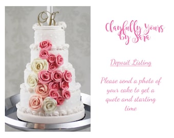 Wedding Cake Mini Replica Ornament - Replica Cake - Wedding Gift - First Anniversary - Newlywed Gift - Clay Ornament