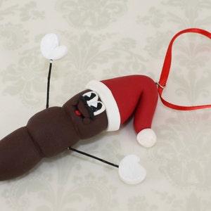 Mr. Poo Christmas Ornament with Santa Hat - Clay Ornament Shop - Poop - White Elephant Office Gag Gift - Mister - Towel